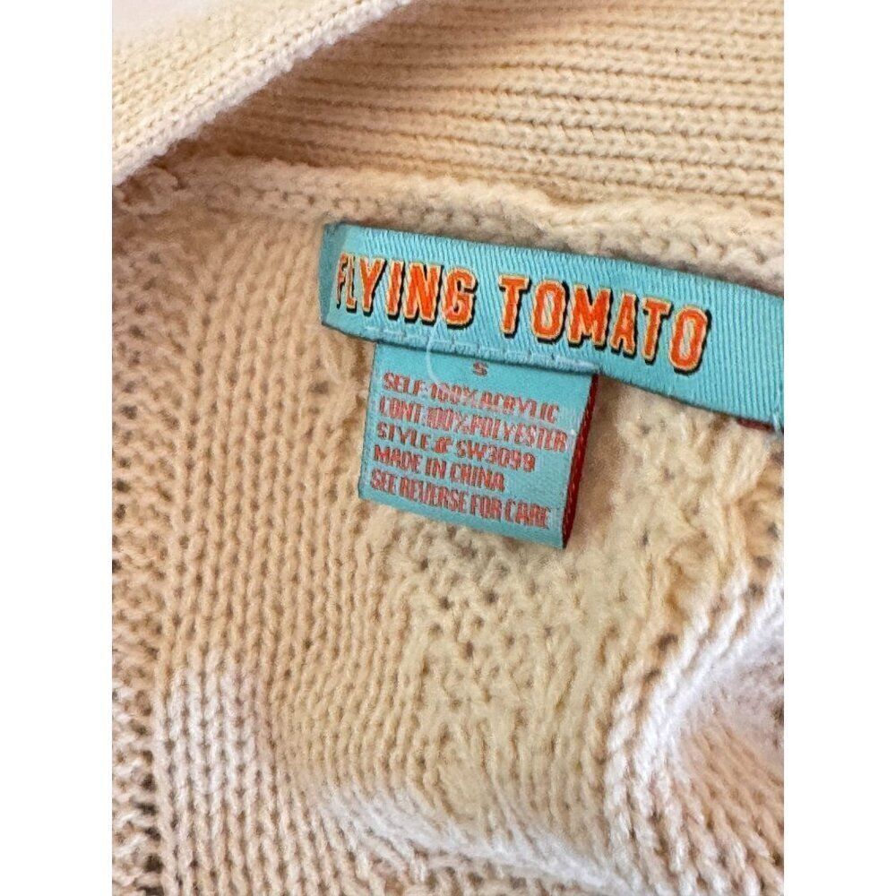 Gorgeous Flying Tomato Bright Colorblock Knit Cardigan Size S EUC Cozy Vibes - Picture 4 of 8